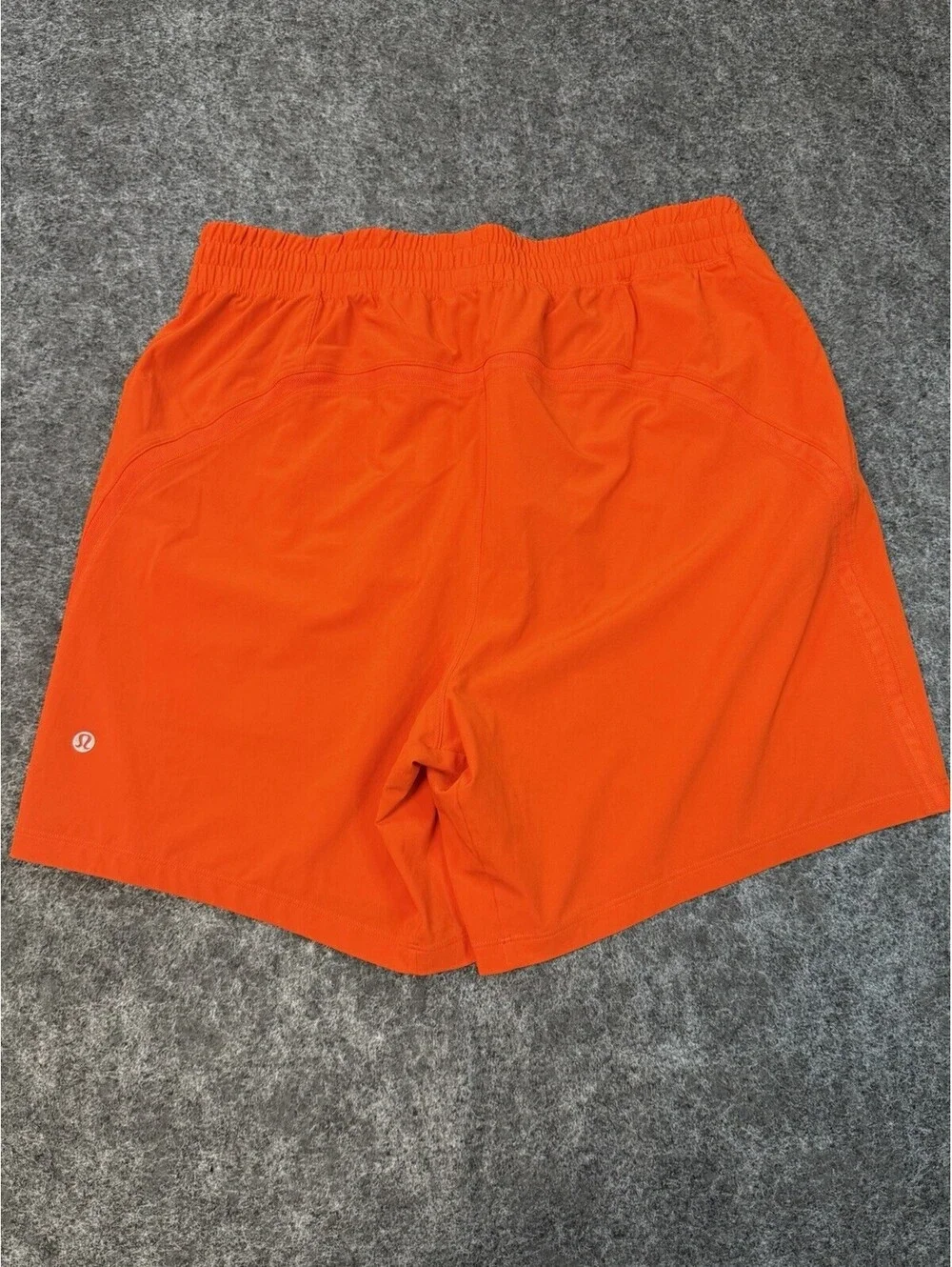 Lululemon Pace Breaker Shorts Men’s Large Orange Lined Athletic Zip Pocket